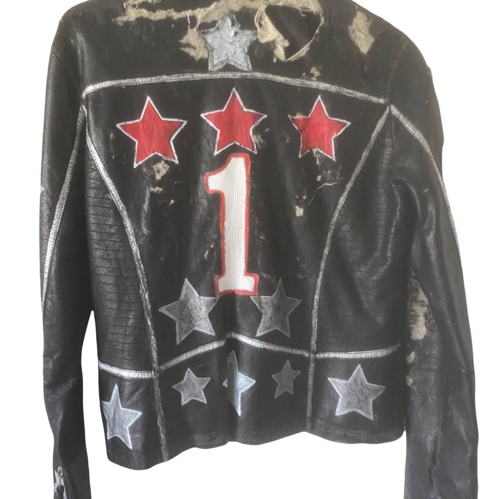 Faux leather motorcycle jacket